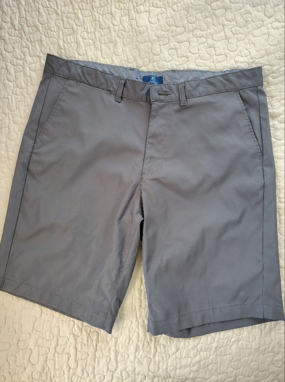 George Men's Grey Performance Golf Shorts Size 34 Flat Front